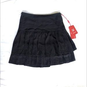 Ruffle Mini Skirt-Black